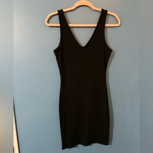 Chic Black V-Neck Mini Dress